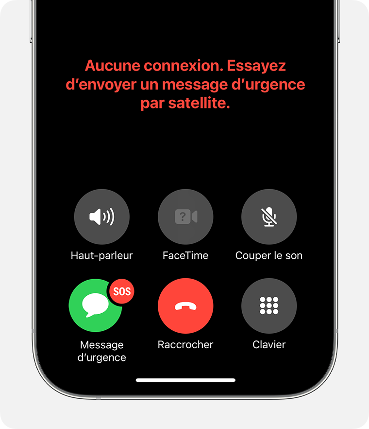 Envoyer un message d'urgence par satellite sur iphone