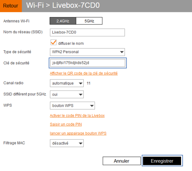 changer son mot de passe wifi Livebox